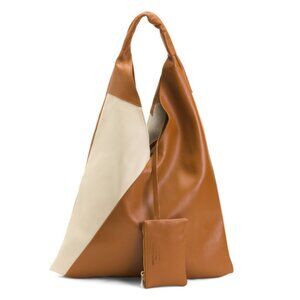 CHEVAL Beige/Cuoio Made In Italy Leather Large Unlined Hobo
